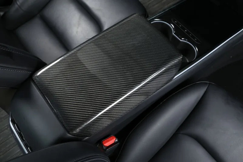 Carbon Fiber Arm Rest Carbon Fiber Cover - 2024 Tesla Model 3 / Y HighLand.