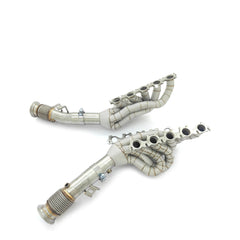 High Performance Manifold Header & Secondary Cat less Pipes w/ Heat Shield - Audi R8 V10 5.2L.