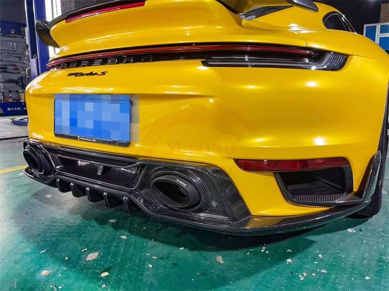T Style Carbon Fiber Rear Diffuser - Porsche 911 992 Turbo S.
