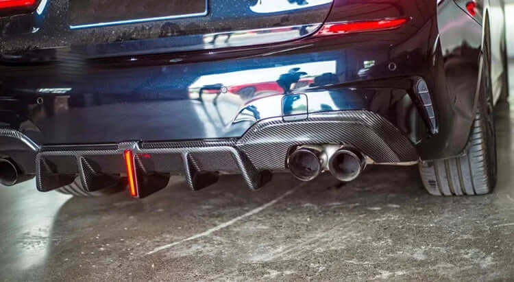 Carbon Fiber M Performance Rear Diffuser w/Brake Light - BMW 3 Series G20.
