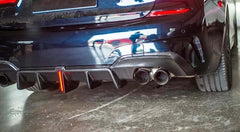 Carbon Fiber M Performance Rear Diffuser w/Brake Light - BMW 3 Series G20.