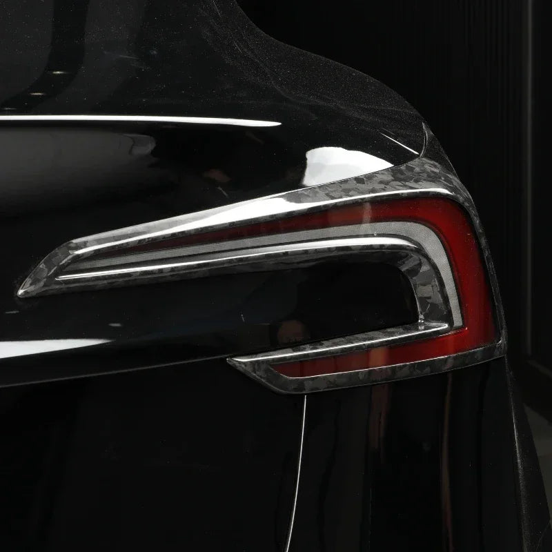 Carbon Fiber Rear Tail light Cover Trim - 2024 Tesla Model 3 High Land.