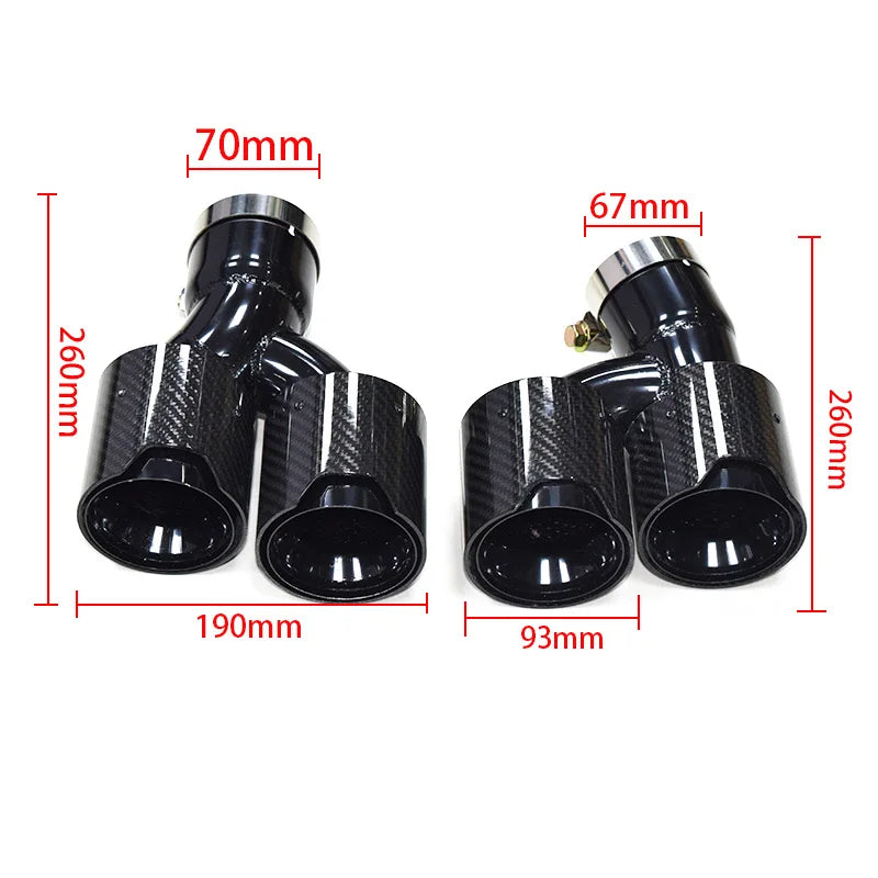 MP Style Carbon Fiber Exhaust Tips - BMW G30 5 series.