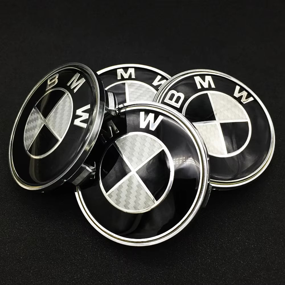Black & White Carbon Fiber Emblem roundel Replacement Set - BMW F& E Chassis.
