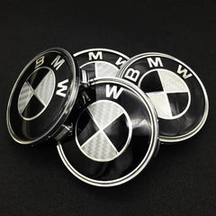 Black & White Carbon Fiber Emblem roundel Replacement Set - BMW F& E Chassis.