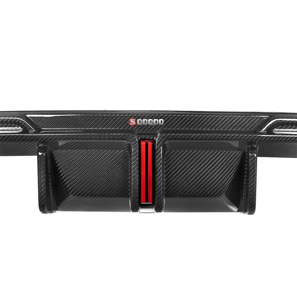 SOOQ00Carbon Fiber Diffuser W/ Brake Light + Rear Splitter -  BMW G80 & G81 / G82 & G83 M4.