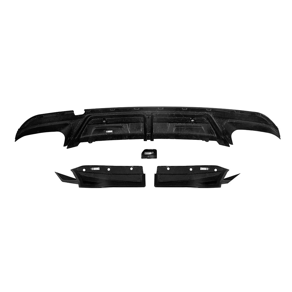 Carbon Fiber SQ Rear Diffuser W Brake Light - BMW X5M F95 LCI / G05 LCI.