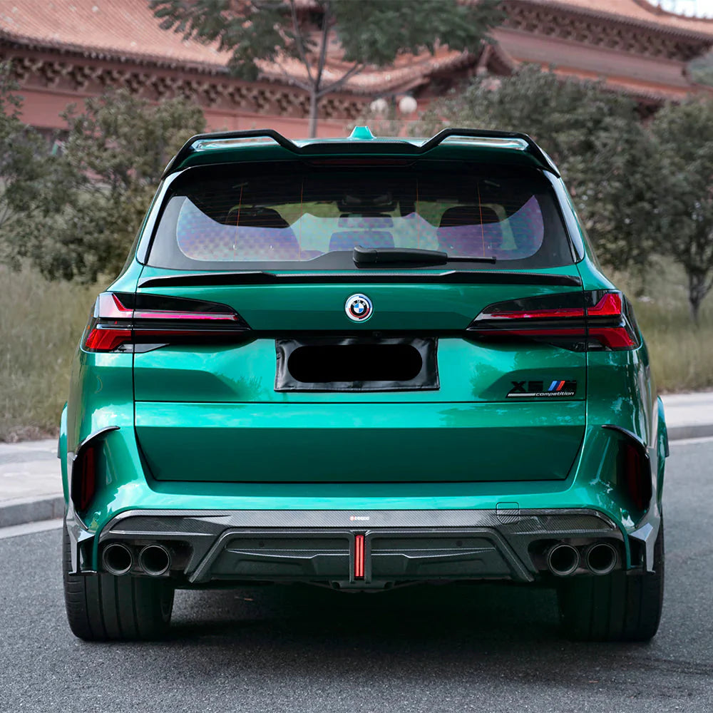 Carbon Fiber SQ Rear Diffuser W Brake Light - BMW X5M F95 LCI / G05 LCI.