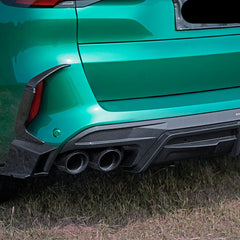 Carbon Fiber SQ Rear Diffuser W Brake Light - BMW X5M F95 LCI / G05 LCI.