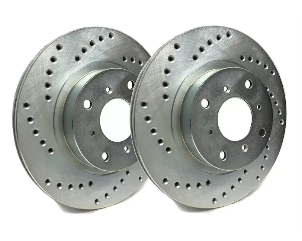 SP Performance Cross Drilled Vented 4 Lug Front 262mm Brake Rotor w/ Zinc Coating Acura | Honda 1990-2014.