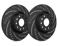 SP Performance Drilled & Slotted Vented Brake Rotor 320mm Black Zinc Acura TL Honda Odyssey 2009-2014