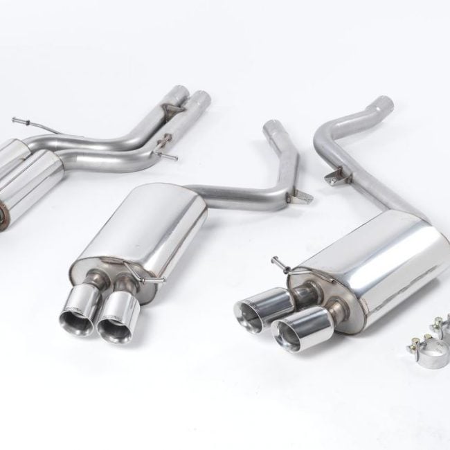 Milltek Resonated Catback Exhaust System w/ Polished Tips &amp; EC Approval for B8 Audi S5 Coupe (manual)