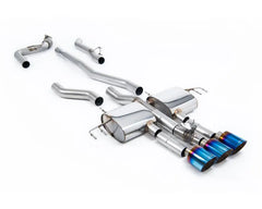 Milltek Non-Resonated Catback Exhaust System for 2023-2026 Honda Acura Integra Type S DE5 2.0 Turbo, 3 x GT-115 Burnt Blue Titanium Trims.