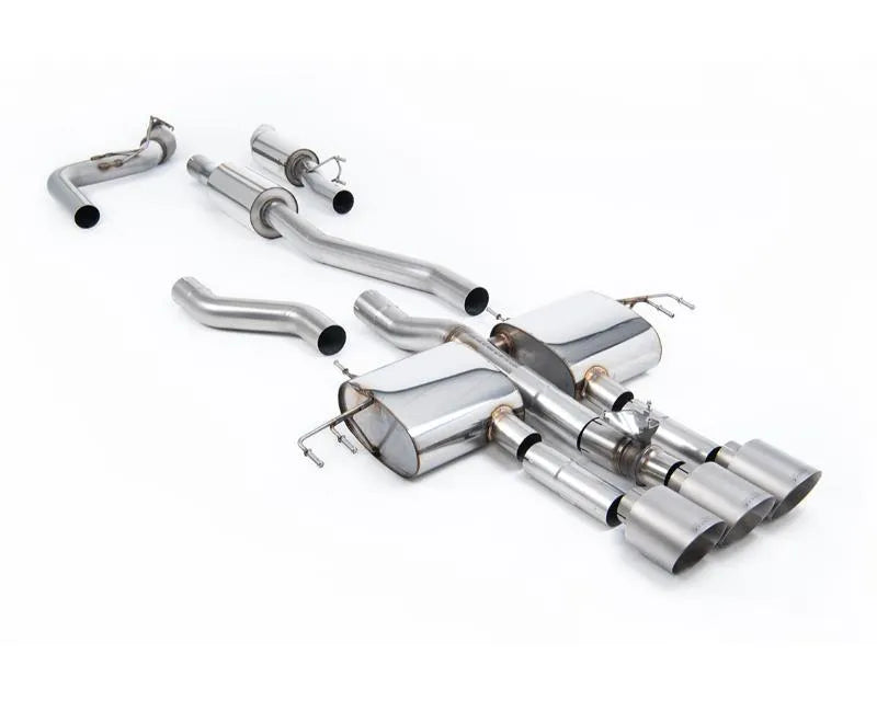 Milltek Resonated Catback Exhaust System for Honda Acura Integra Type S DE5 2023-2026, 3 x GT-115 Brushed Titanium Trims.