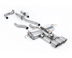 Milltek Resonated Catback Exhaust System for Honda Acura Integra Type S DE5 2023-2026, 3 x GT-115 Brushed Titanium Trims.