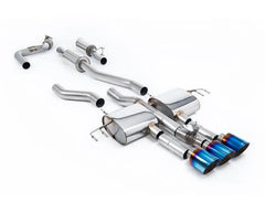 Milltek Resonated Catback Exhaust System with 3 x GT-115 Burnt Blue Titanium Trims for Honda Acura Integra Type S DE5 2.0 Turbo 2023-2026.