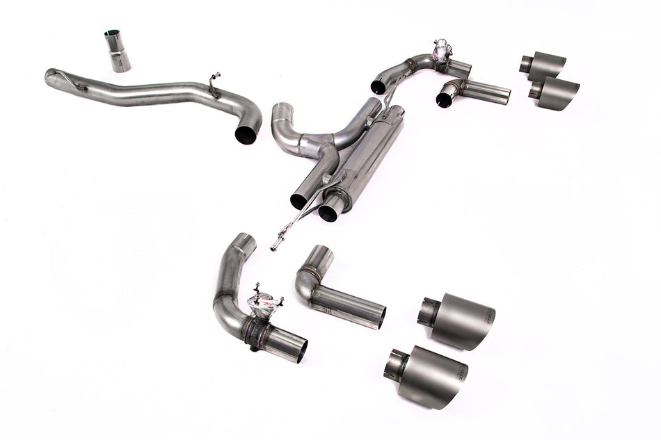 Milltek 80mm Race Cat-Back Exhaust | VW Golf R MK8-Brushed Titanium Tips [SSXVW669]