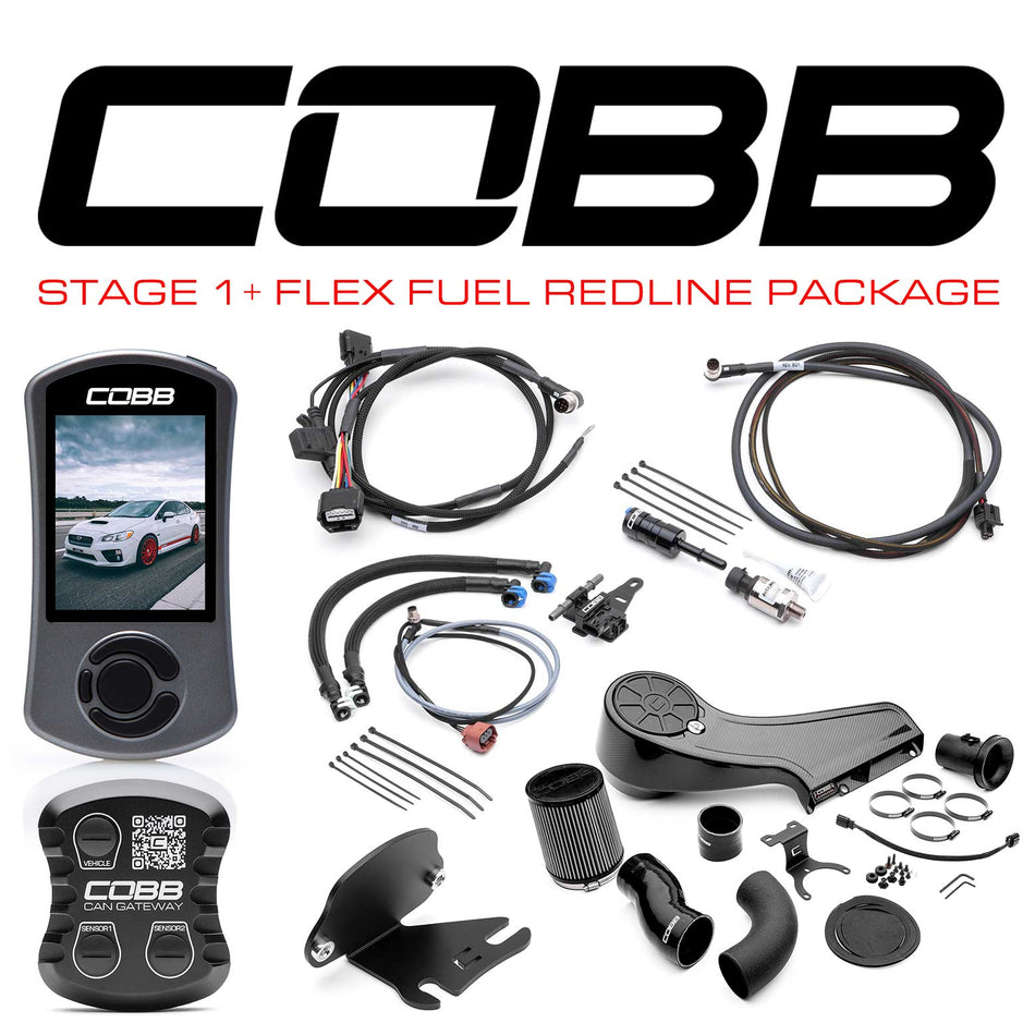 Cobb 15-17 Subaru Stage 1+ CAN Flex Fuel Redline Carbon Fiber Power Package