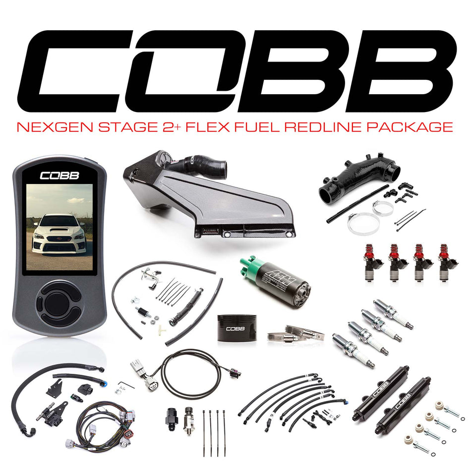 Cobb 15-21 Subaru STI (Incl. 2018 Type RA) NexGen Stage 2 + Flex Fuel Redline CF Power Package