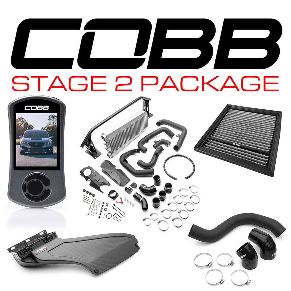 Cobb 22-25 Subaru WRX Stage 2 Power Package w/Silver FMIC & Matte CF Scoop