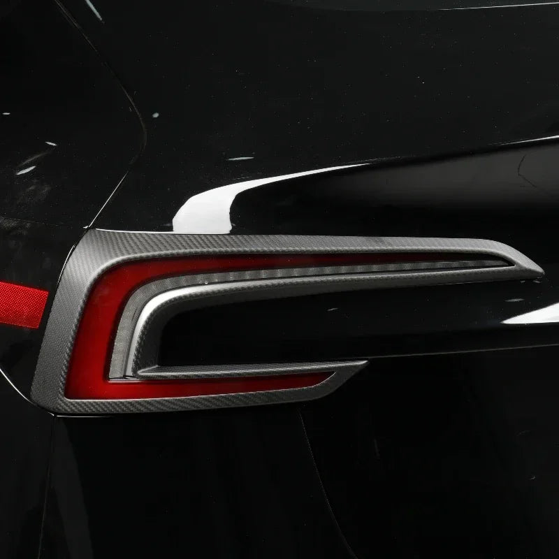 Carbon Fiber Rear Tail light Cover Trim - 2024 Tesla Model 3 High Land.