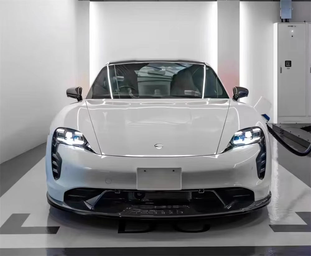 TH Style Carbon Fiber Front Lip - Porsche Taycan.