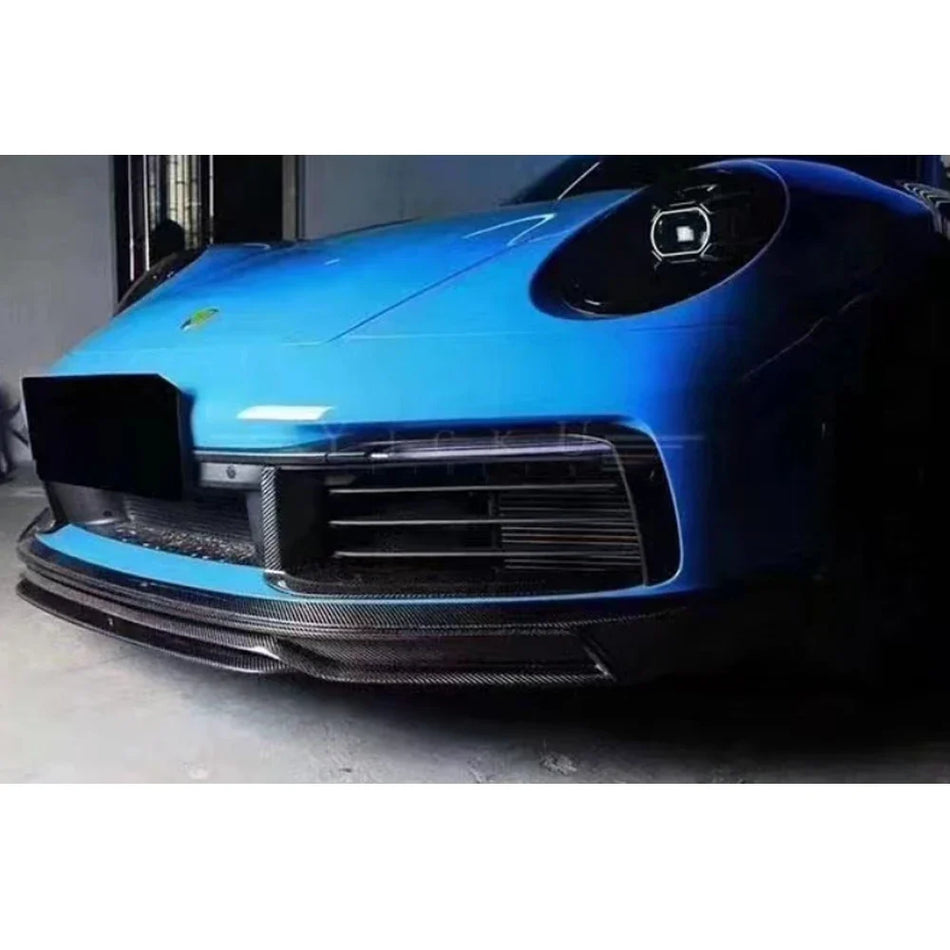 T style Carbon Fiber Front Lip Splitter  - Porsche 992 911 Carrera.