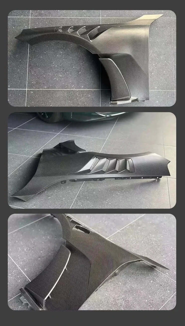 Aggressive Vented Dry Carbon Fiber Front Fenders With Blades - BMW G87.