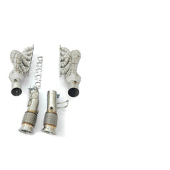 High Performance Manifold Header & Secondary Cat less Pipes w/ Heat Shield - Audi R8 V10 5.2L.