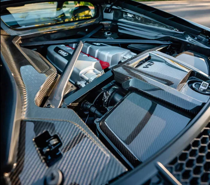 Audi R8 5 Piece Carbon Fiber Engine Bay Kit (Gen 2).