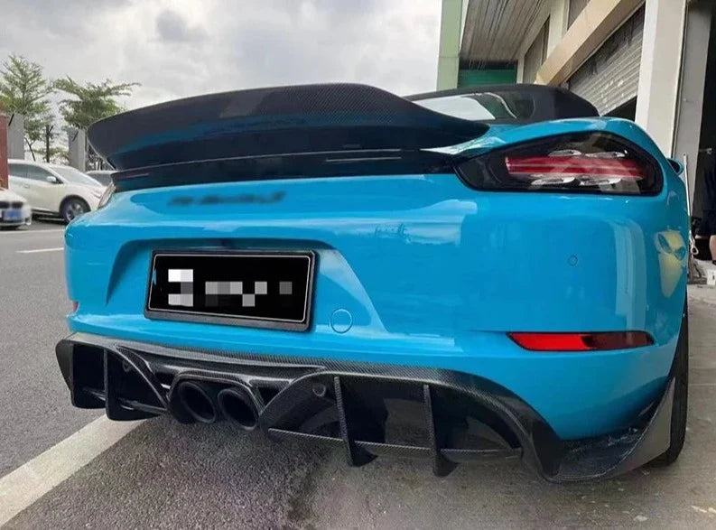 Carbon Fiber Rear Diffuser - Porsche 718 Cayman/Boxster (2016-2023).