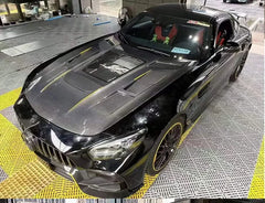 Carbon Fiber Vented Hood W/ Transparent Window - Mercedes GT/GTR/GTS/GTC.