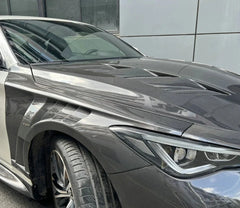 Carbon Fiber Vented Front Fender Replacement Set - Infiniti Q60.