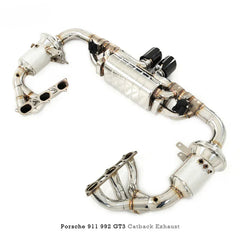 Stainless Steel Full Catback Exhaust w/ Valved Muffler and Headers - Porsche 911 992 GT3.