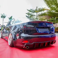 Gloss Black Rear Diffuser W/Led Light - Lexus IS250 IS350 Sedan 2006-2013.