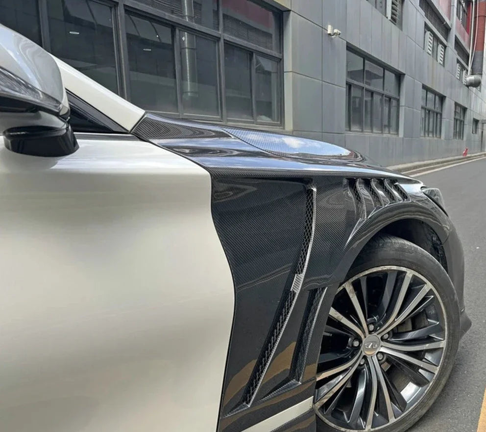 Carbon Fiber Vented Front Fender Replacement Set - Infiniti Q60.