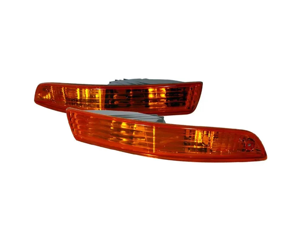 Spec-D Bumper Lights (Chrome Housing/Amber Lens) Acura Integra 1994-1997.