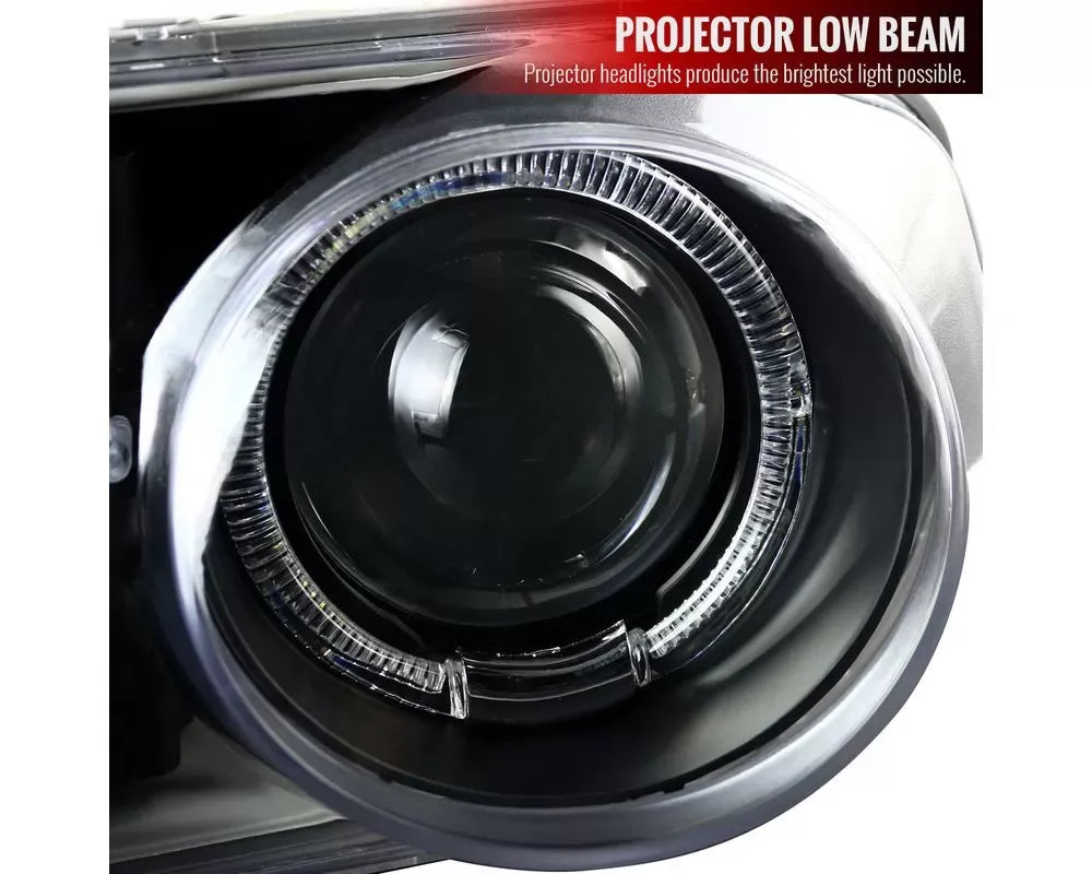 Spec-D Dual Halo Projector Headlights (Matte Black Housing/Clear Lens) Acura Integra 1994-1997.