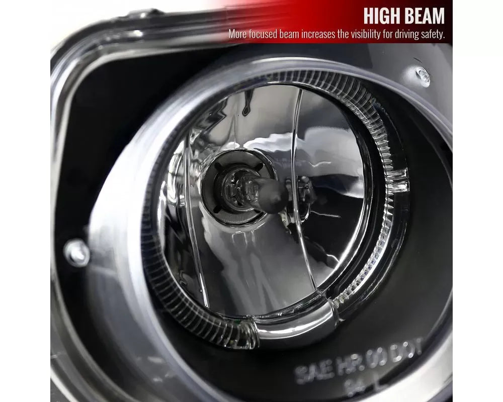 Spec-D Dual Halo Projector Headlights (Matte Black Housing/Clear Lens) Acura Integra 1994-1997.