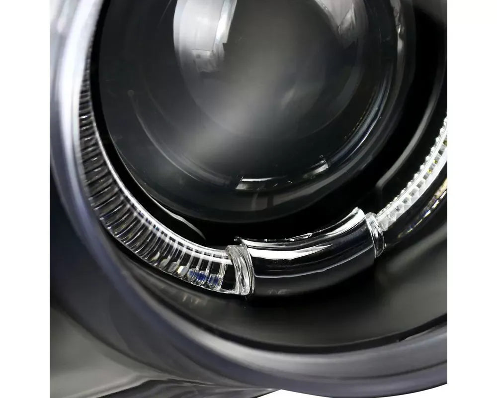 Spec-D Dual Halo Projector Headlights (Matte Black Housing/Clear Lens) Acura Integra 1994-1997.
