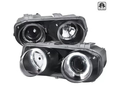 Spec-D Dual Halo Projector Headlights (Matte Black Housing/Clear Lens) Acura Integra 1994-1997.