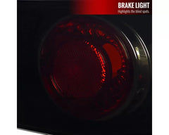 Spec-D Taillights (Glossy Black Housing/Smoke Lens) Acura Integra Hatchback 1994-2001.