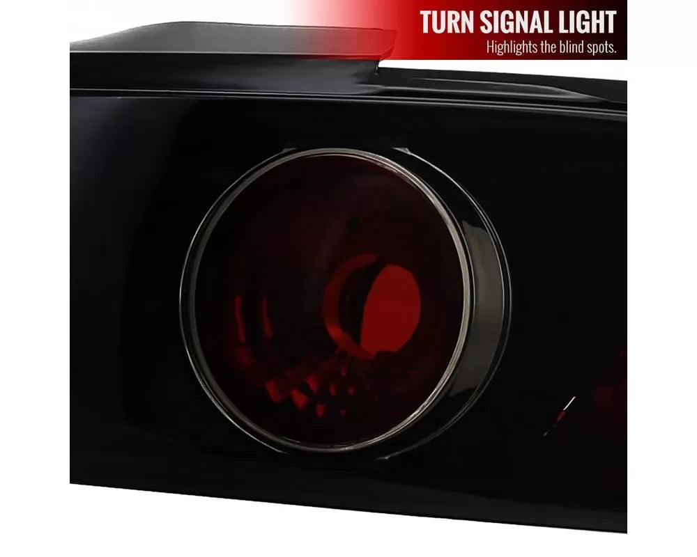Spec-D Taillights (Glossy Black Housing/Smoke Lens) Acura Integra Hatchback 1994-2001.
