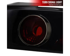 Spec-D Taillights (Glossy Black Housing/Smoke Lens) Acura Integra Hatchback 1994-2001.