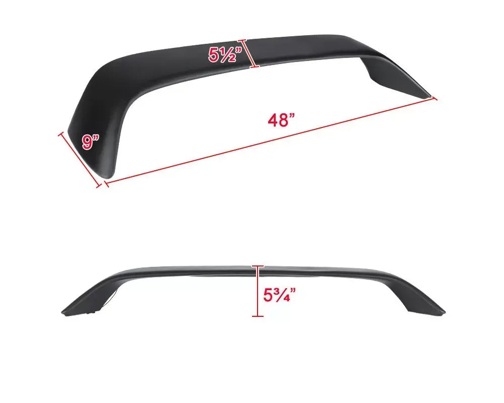 Spec-D Matte Black ABS Rear Spoiler Wing w/ LED 3rd Brake Light Honda Civic 1996-2000
