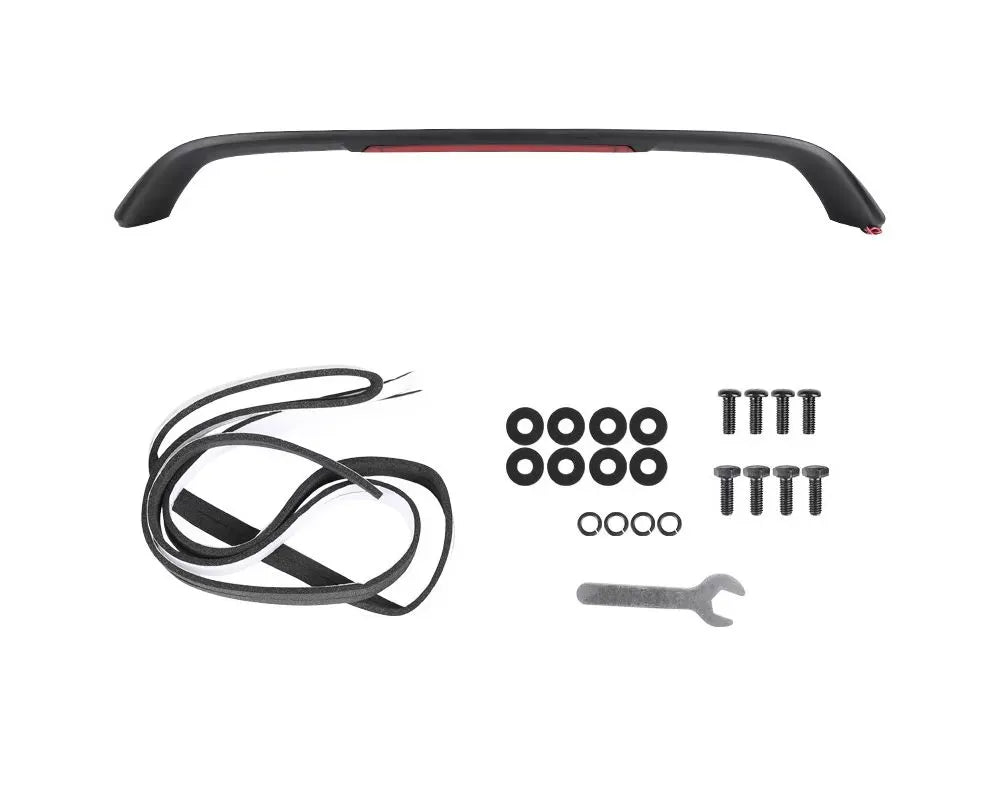 Spec-D Matte Black ABS Rear Spoiler Wing w/ LED 3rd Brake Light Honda Civic 1996-2000