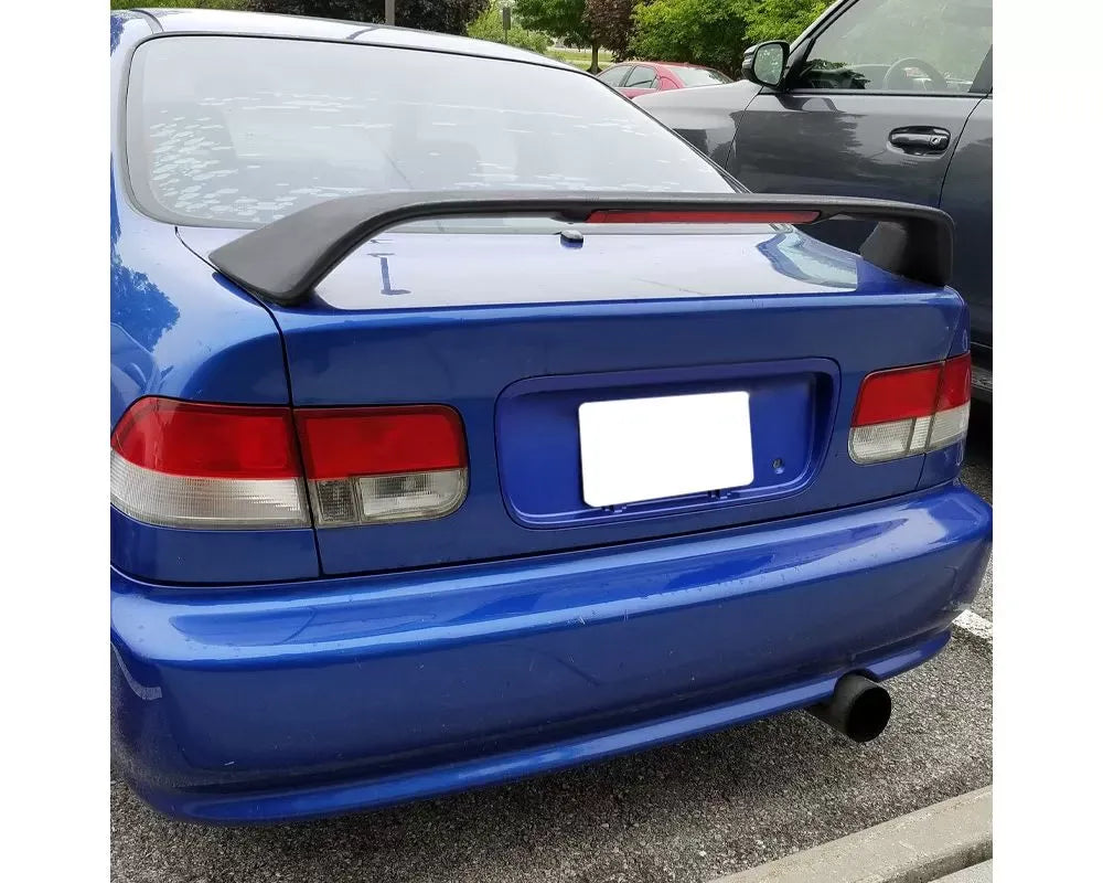 Spec-D Matte Black ABS Rear Spoiler Wing w/ LED 3rd Brake Light Honda Civic 1996-2000