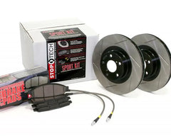 StopTech Sport Big Brake Kit Slotted Rotor Front - 2015-2020 Ford Mustang, Red, 977.40006F