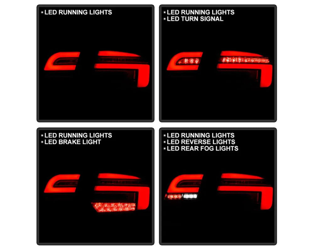 Spyder Auto Black Full LED Tail Lights Audi A3 2003-2008.