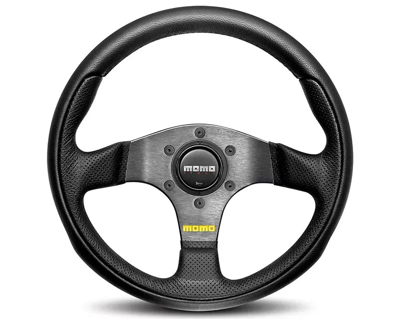 MOMO Team 300mm Black Leather Steering Wheel.